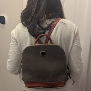 Dooney & Bourke Pebbles Leather Backpack - Gray/Brown - CB